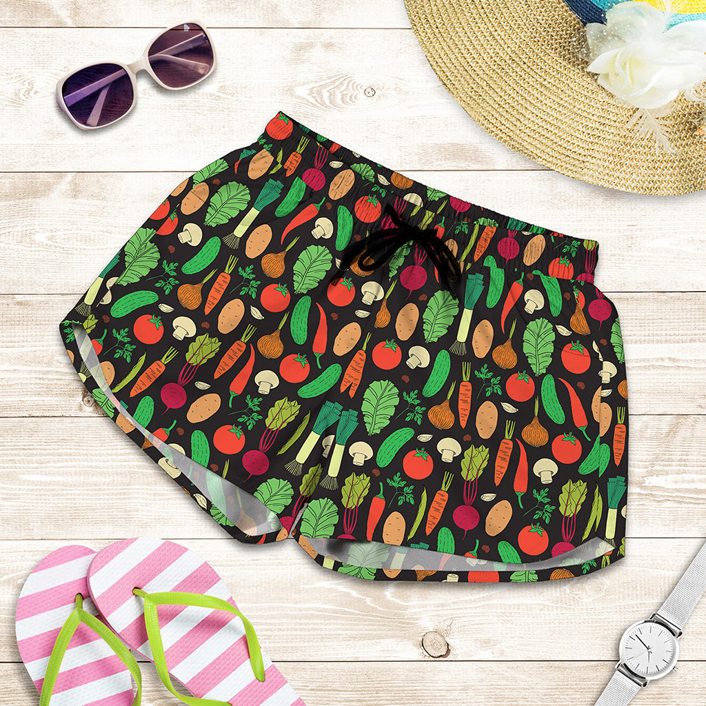 Cute Vegan Pattern Print Women's Shorts