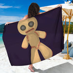Cute Voodoo Doll Print Beach Sarong Wrap