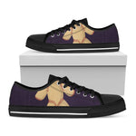 Cute Voodoo Doll Print Black Low Top Shoes 