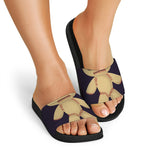 Cute Voodoo Doll Print Black Slide Sandals