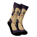Cute Voodoo Doll Print Crew Socks