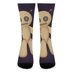 Cute Voodoo Doll Print Crew Socks