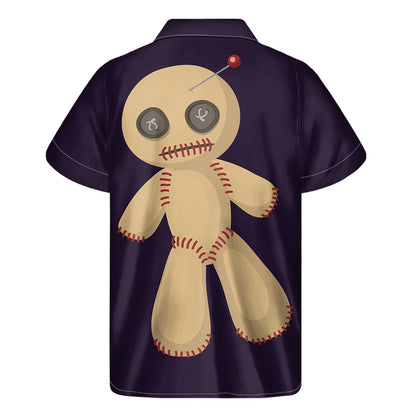 Cute Voodoo Doll Print Men's Short Sleeve Shirt
