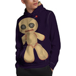 Cute Voodoo Doll Print Pullover Hoodie