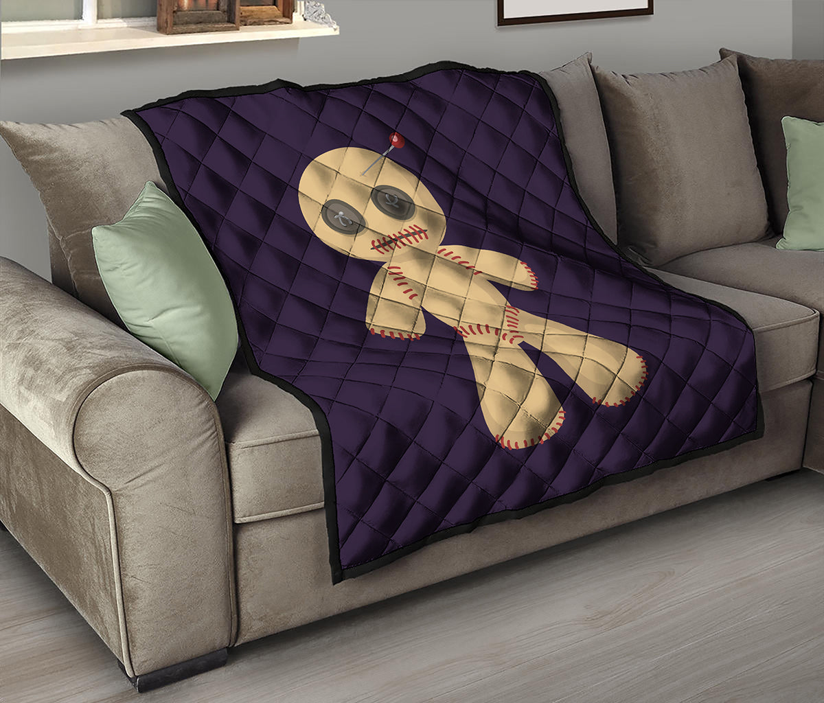 Cute Voodoo Doll Print Quilt