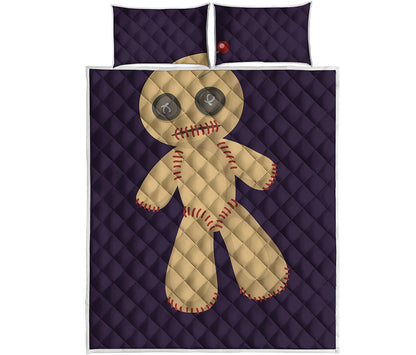 Cute Voodoo Doll Print Quilt Bed Set