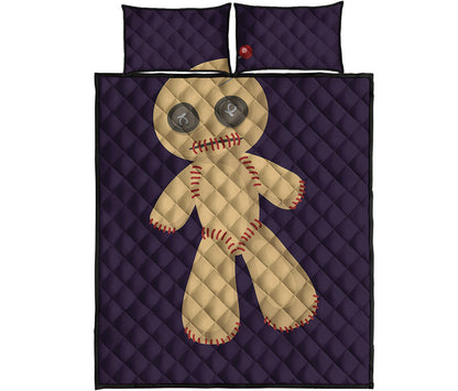 Cute Voodoo Doll Print Quilt Bed Set