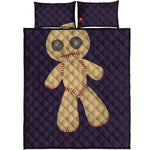 Cute Voodoo Doll Print Quilt Bed Set