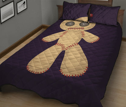 Cute Voodoo Doll Print Quilt Bed Set