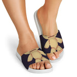 Cute Voodoo Doll Print White Slide Sandals