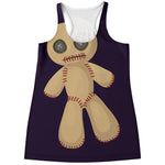 Cute Voodoo Doll Print Women's Racerback Tank Top