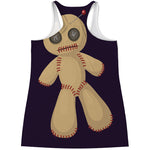 Cute Voodoo Doll Print Women's Racerback Tank Top