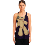 Cute Voodoo Doll Print Women's Racerback Tank Top