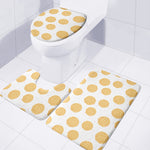 Cute Waffle Pattern Print 3 Piece Bath Mat Set