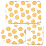 Cute Waffle Pattern Print 3 Piece Bath Mat Set