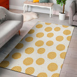 Cute Waffle Pattern Print Area Rug