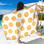 Cute Waffle Pattern Print Beach Sarong Wrap
