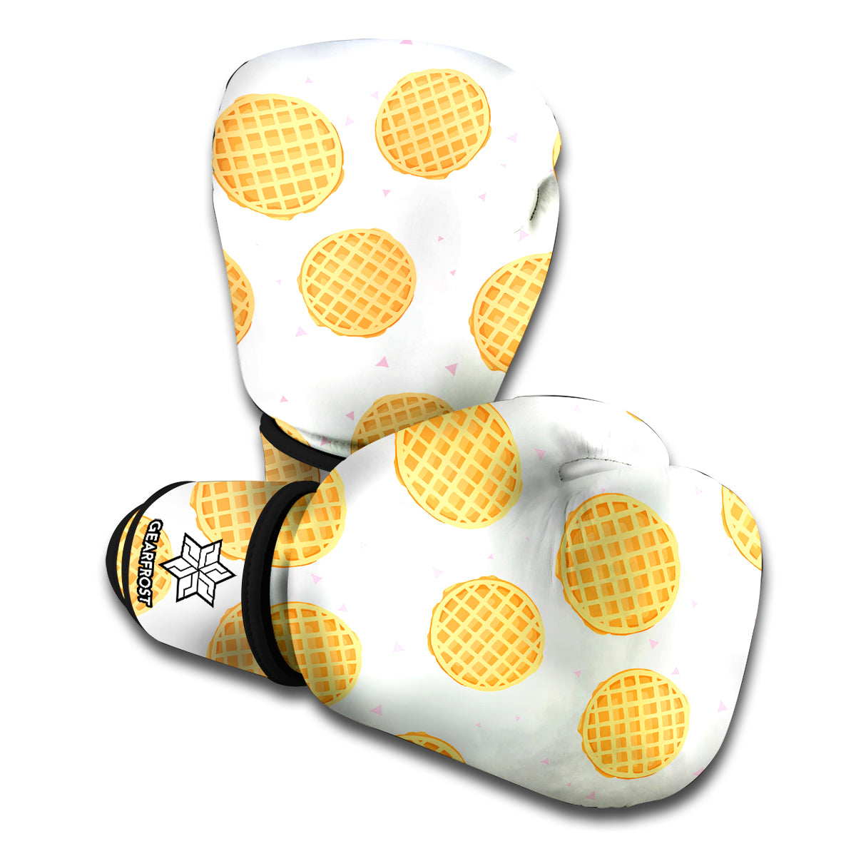 Cute Waffle Pattern Print Boxing Gloves