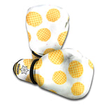 Cute Waffle Pattern Print Boxing Gloves
