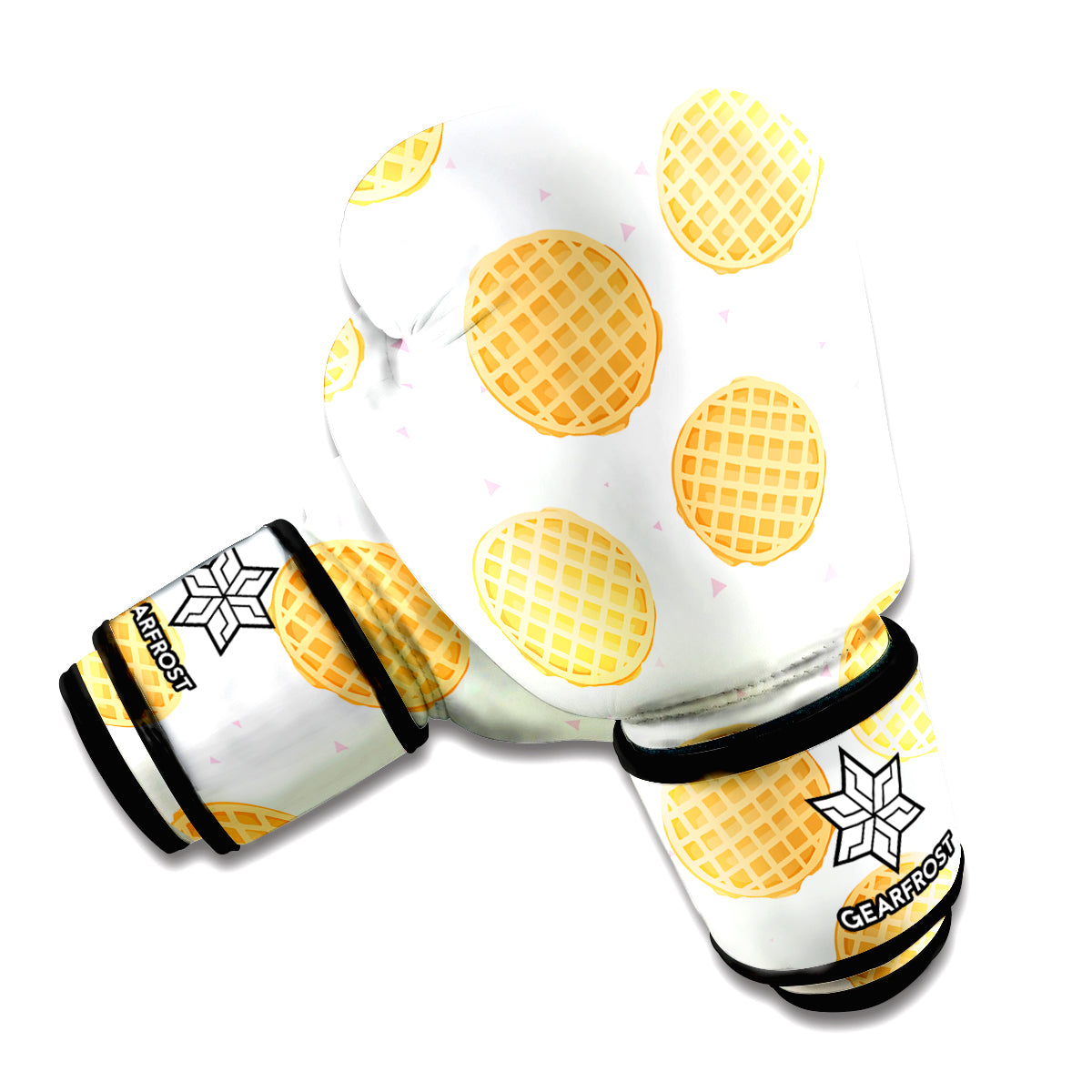 Cute Waffle Pattern Print Boxing Gloves