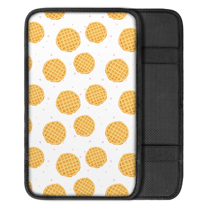 Cute Waffle Pattern Print Car Center Console Cover