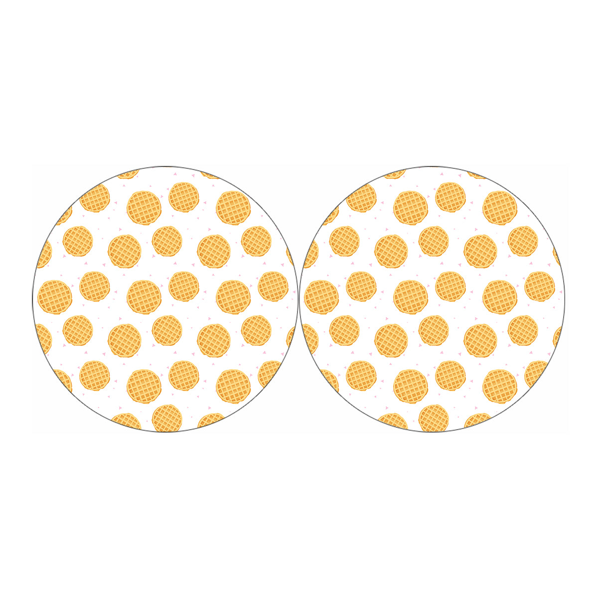 Cute Waffle Pattern Print Car Coasters