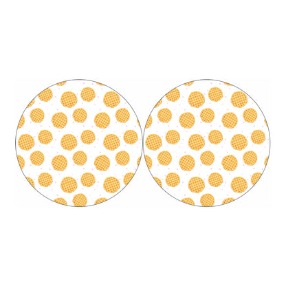 Cute Waffle Pattern Print Car Coasters