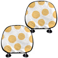 Cute Waffle Pattern Print Car Headrest Covers