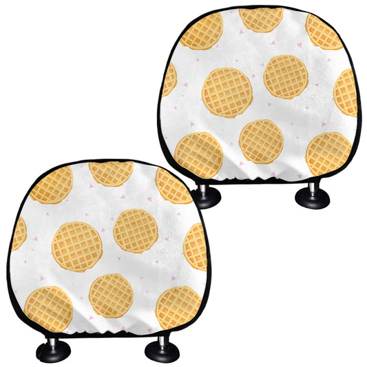 Cute Waffle Pattern Print Car Headrest Covers