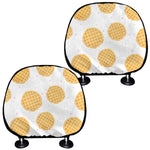 Cute Waffle Pattern Print Car Headrest Covers