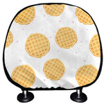 Cute Waffle Pattern Print Car Headrest Covers