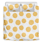 Cute Waffle Pattern Print Duvet Cover Bedding Set