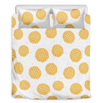 Cute Waffle Pattern Print Duvet Cover Bedding Set