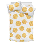 Cute Waffle Pattern Print Duvet Cover Bedding Set