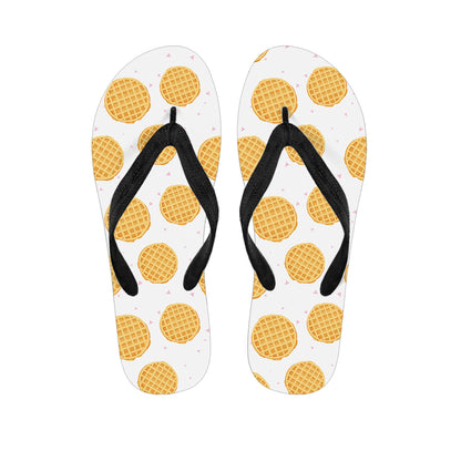 Cute Waffle Pattern Print Flip Flops