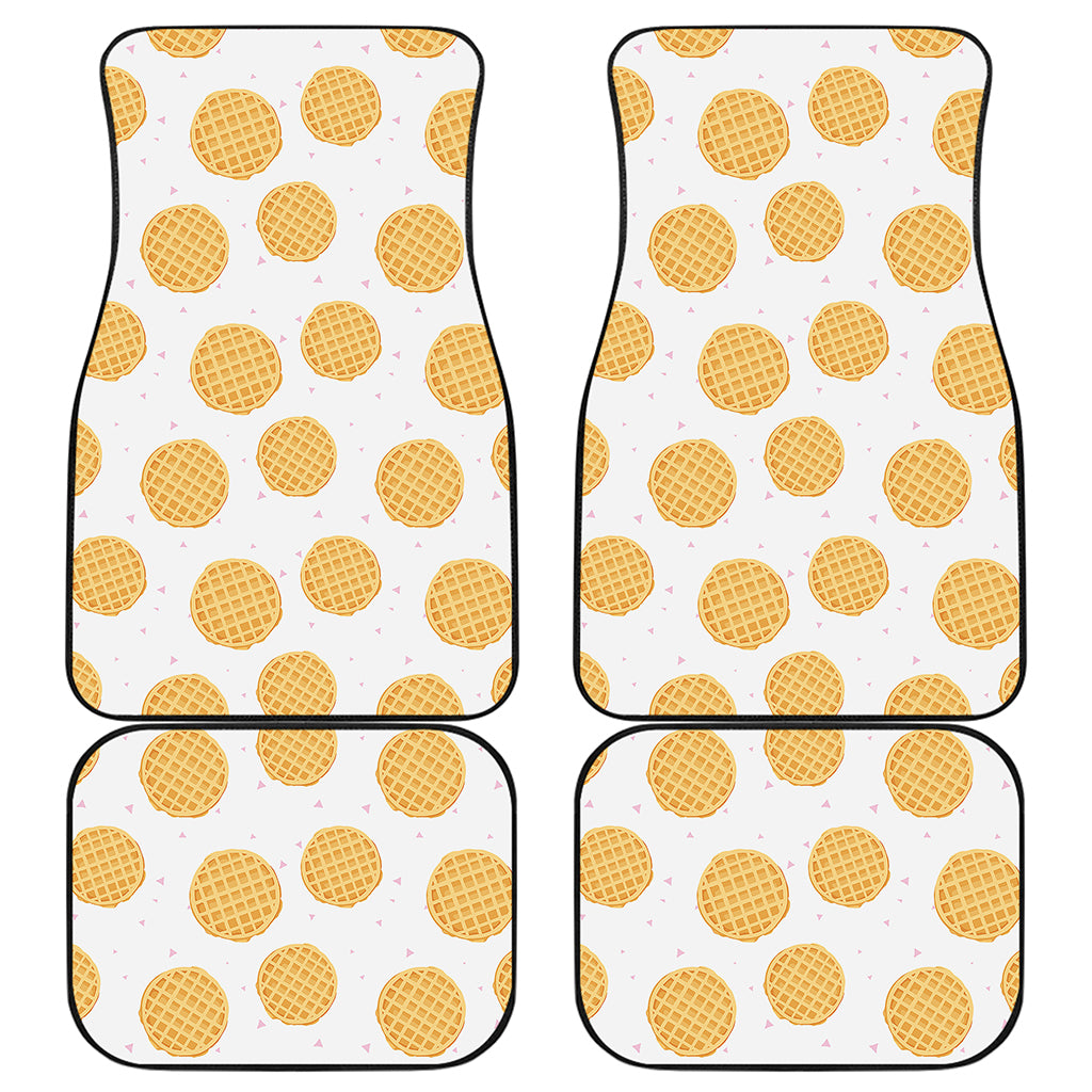 Cute Waffle Pattern Print Front and Back Car Floor Mats