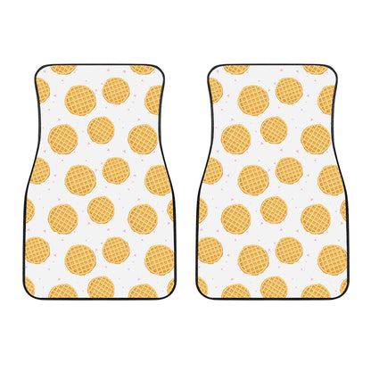 Cute Waffle Pattern Print Front Car Floor Mats