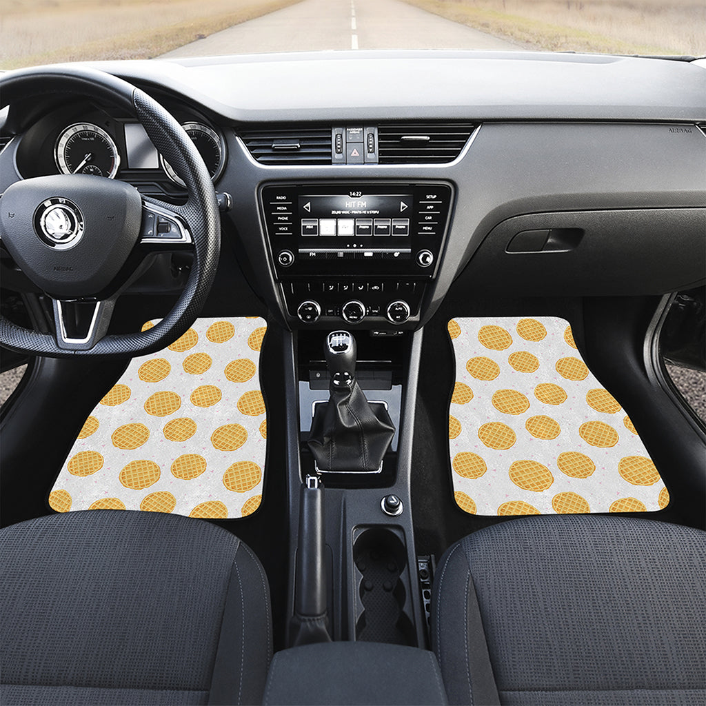 Cute Waffle Pattern Print Front Car Floor Mats
