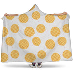 Cute Waffle Pattern Print Hooded Blanket