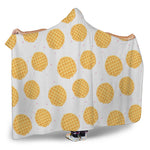 Cute Waffle Pattern Print Hooded Blanket