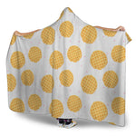 Cute Waffle Pattern Print Hooded Blanket