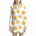 Cute Waffle Pattern Print Pullover Hoodie Dress