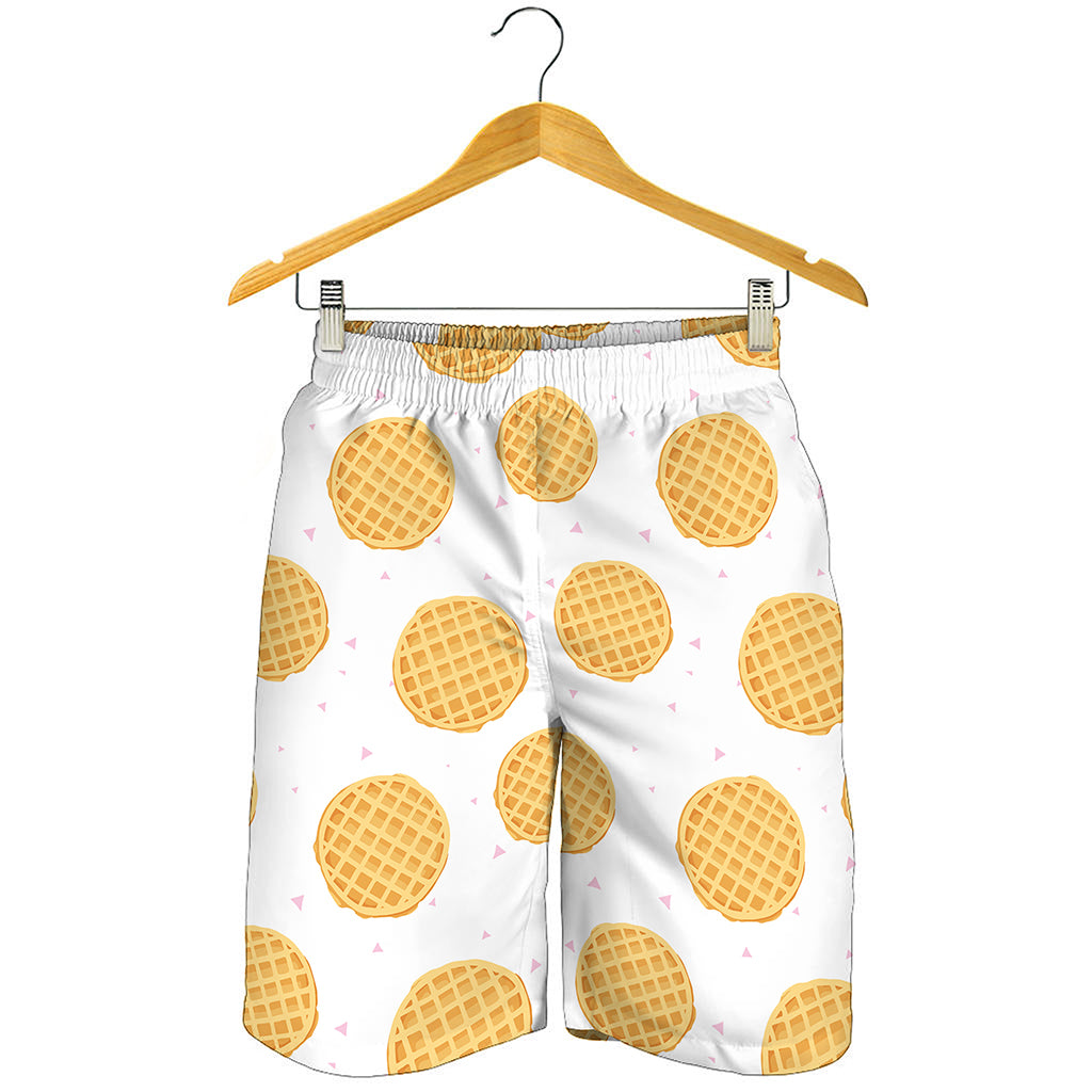 Cute Waffle Pattern Print Men's Shorts