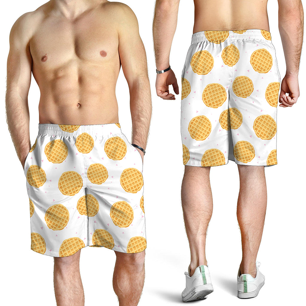 Cute Waffle Pattern Print Men's Shorts