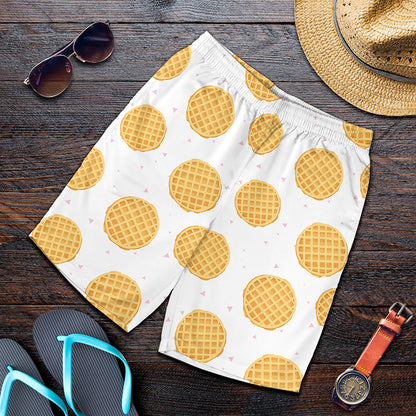 Cute Waffle Pattern Print Men's Shorts