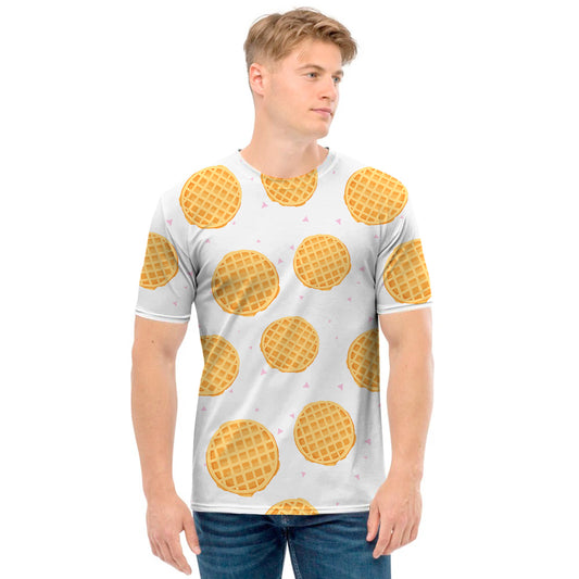 Cute Waffle Pattern Print Men's T-Shirt