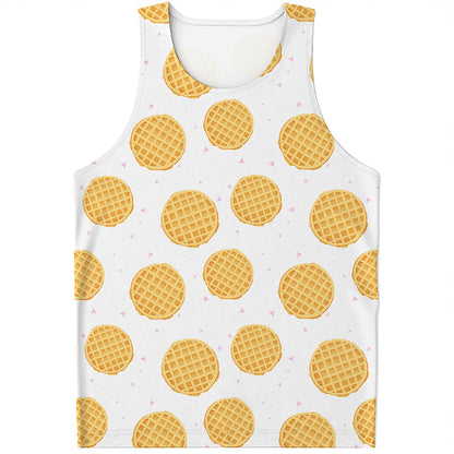 Cute Waffle Pattern Print Men's Tank Top