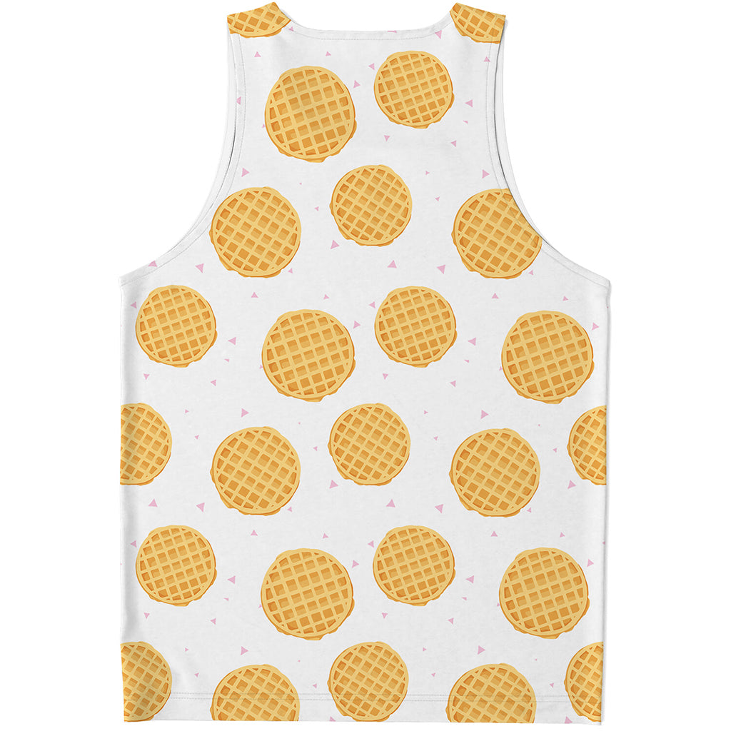Cute Waffle Pattern Print Men's Tank Top