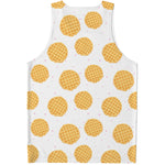 Cute Waffle Pattern Print Men's Tank Top