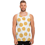 Cute Waffle Pattern Print Men's Tank Top
